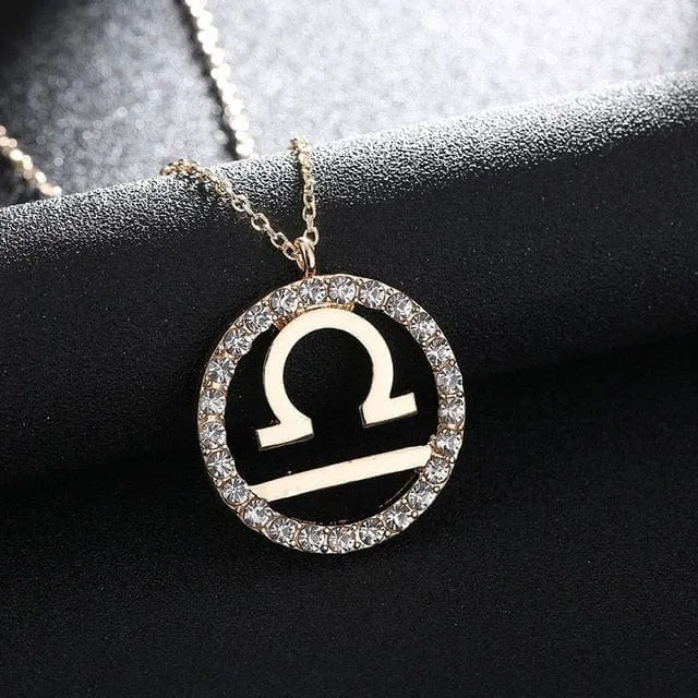 Crystal Zodiac Sign Necklaces 12 Constellations