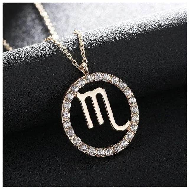 Crystal Zodiac Sign Necklaces 12 Constellations