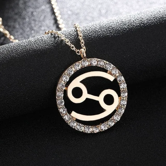 Crystal Zodiac Sign Necklaces 12 Constellations