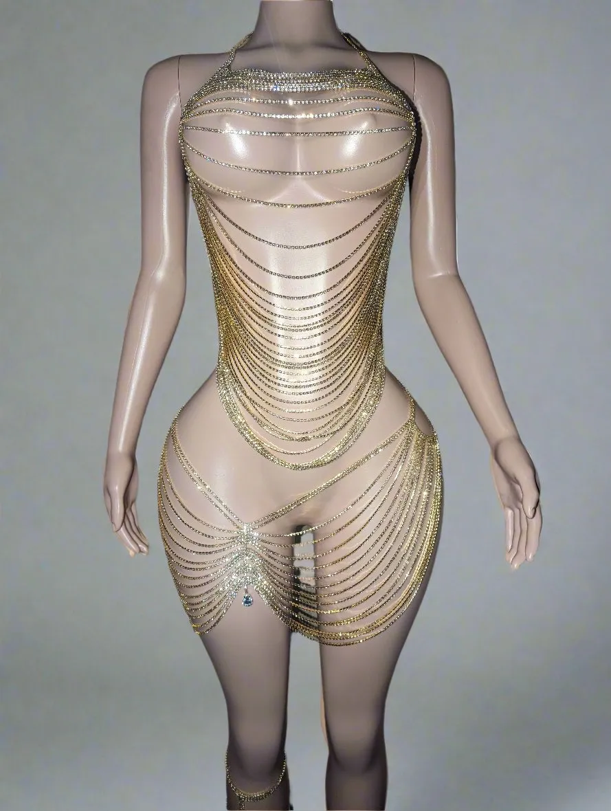 Crystals Chains Skirt Belt (Ready to Ship)