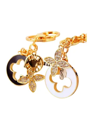 CZ Four Leaf Clover Key Ring