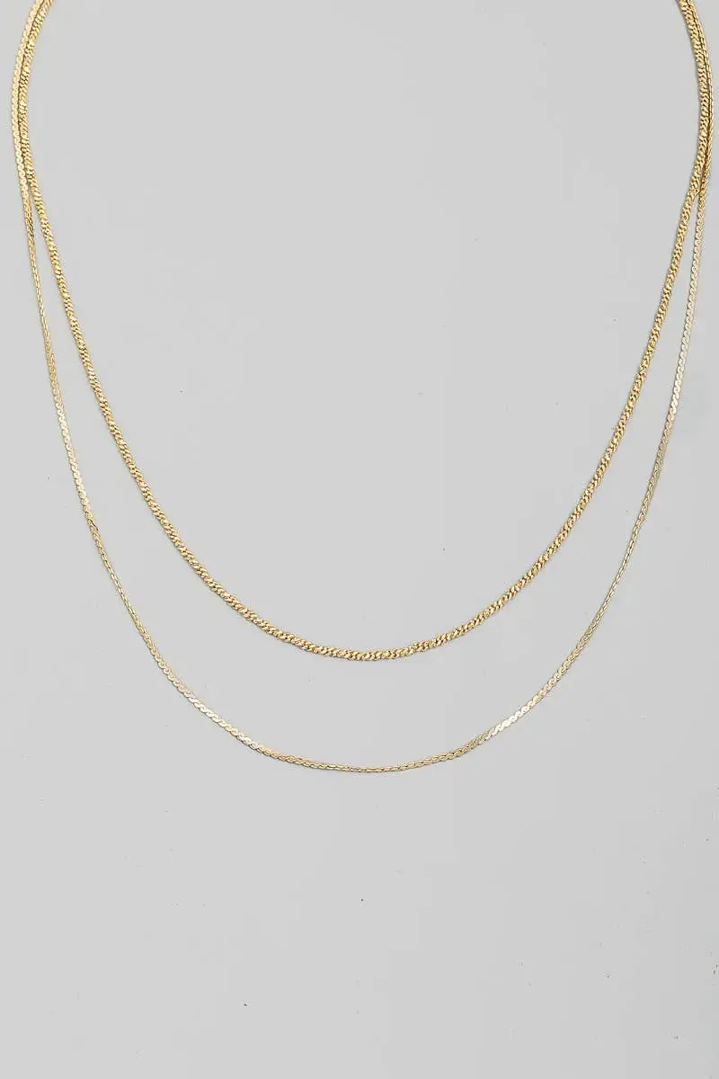 DAINTY LAYERED CHAIN NECKLACE
