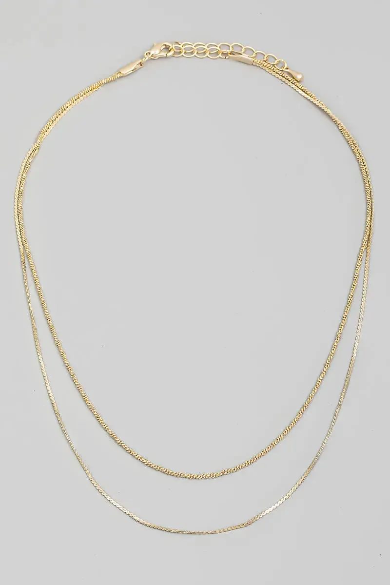 DAINTY LAYERED CHAIN NECKLACE