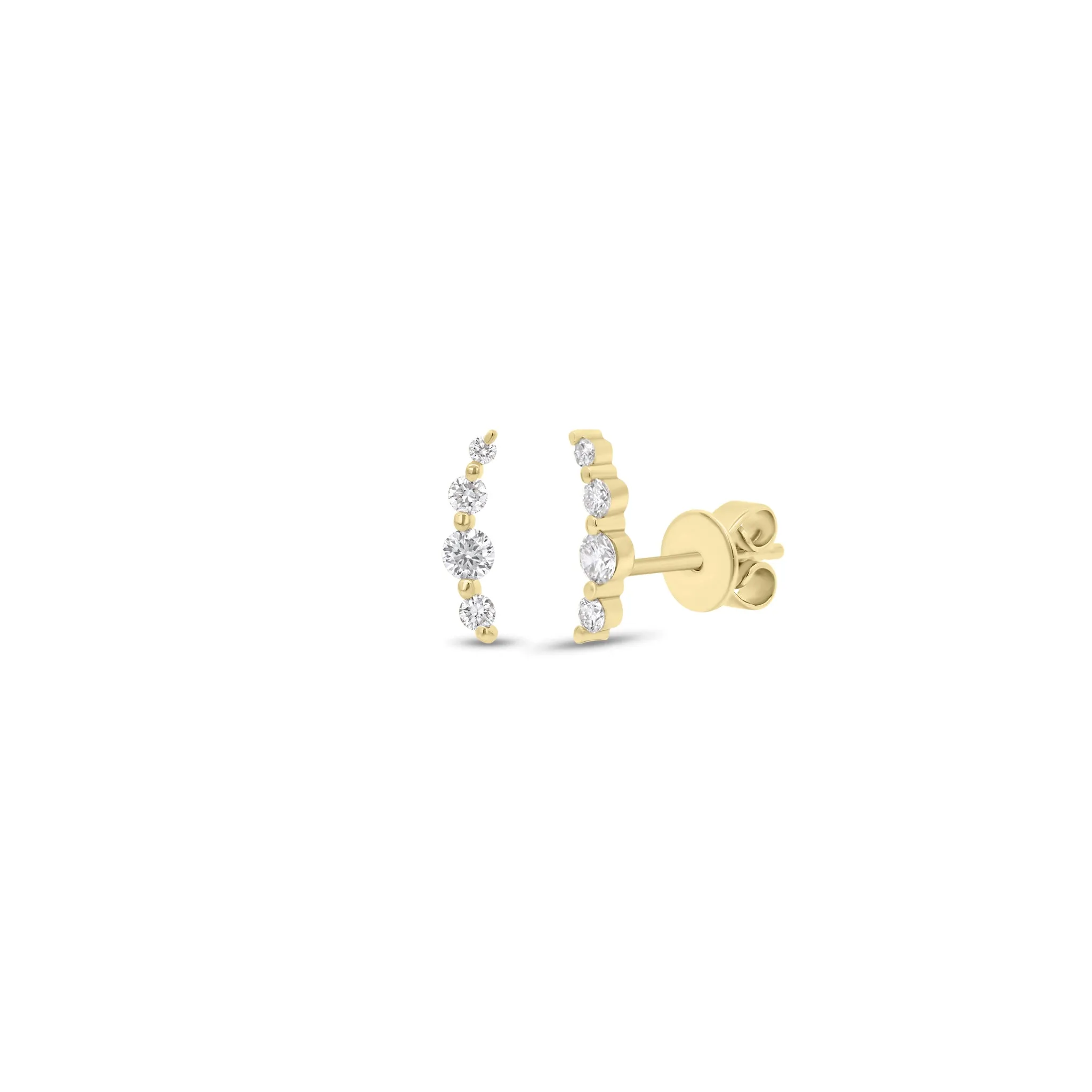 Diamond Arc Stud Earrings