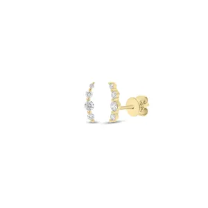 Diamond Arc Stud Earrings