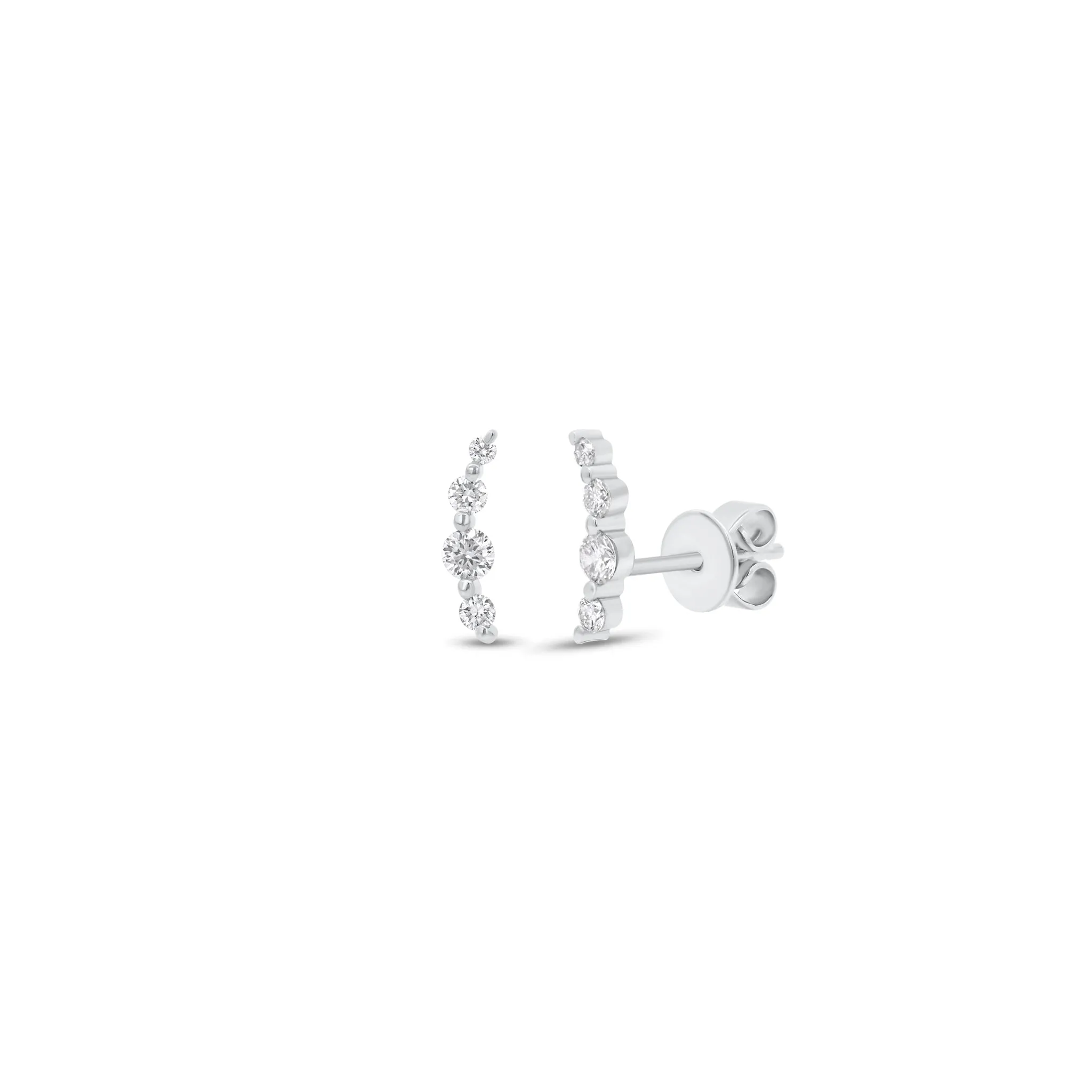 Diamond Arc Stud Earrings