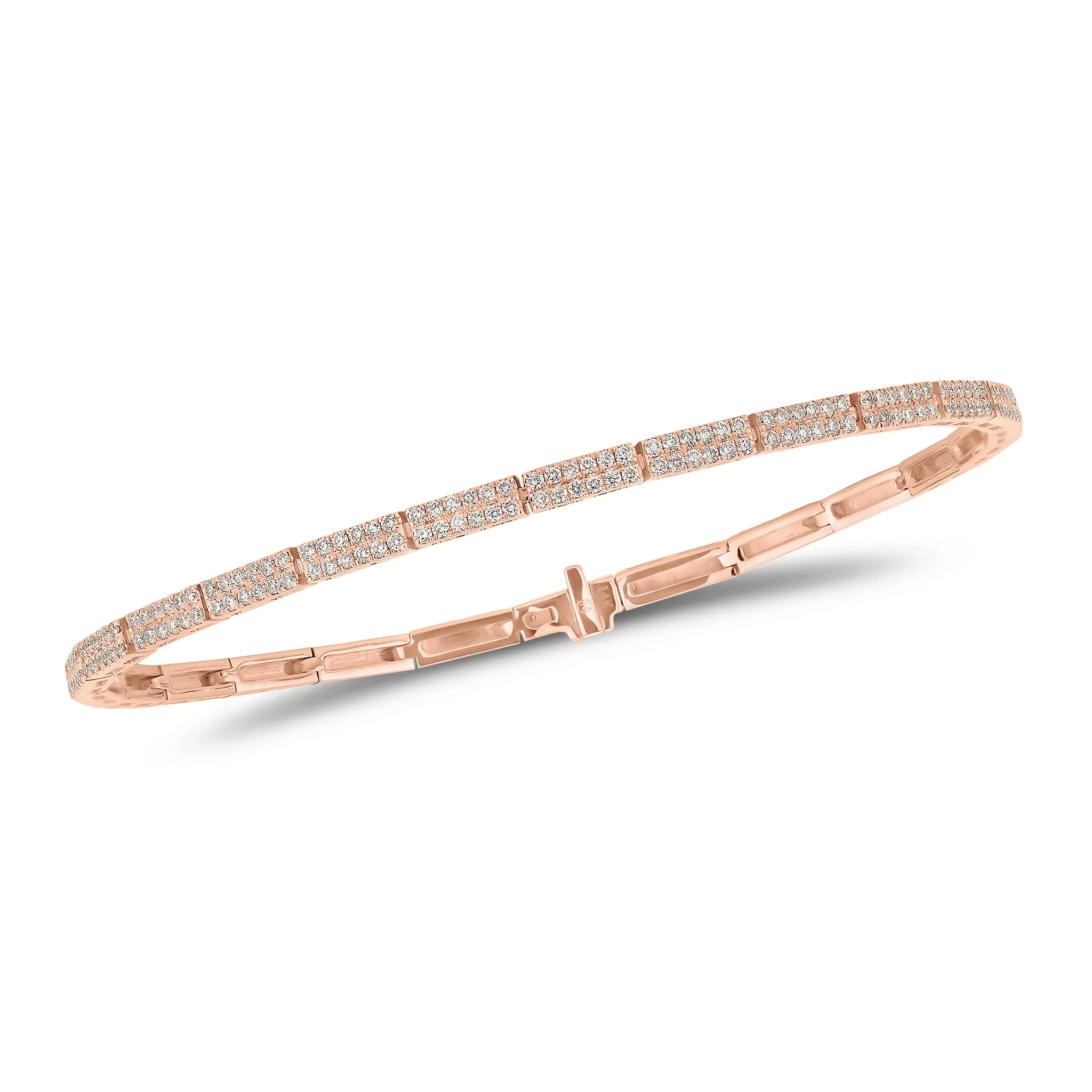 Diamond Double Row Structured Tennis Bracelet