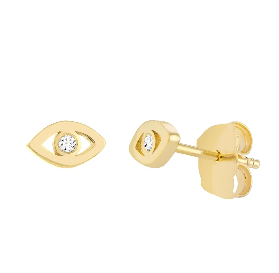 Diamond evil eye studs