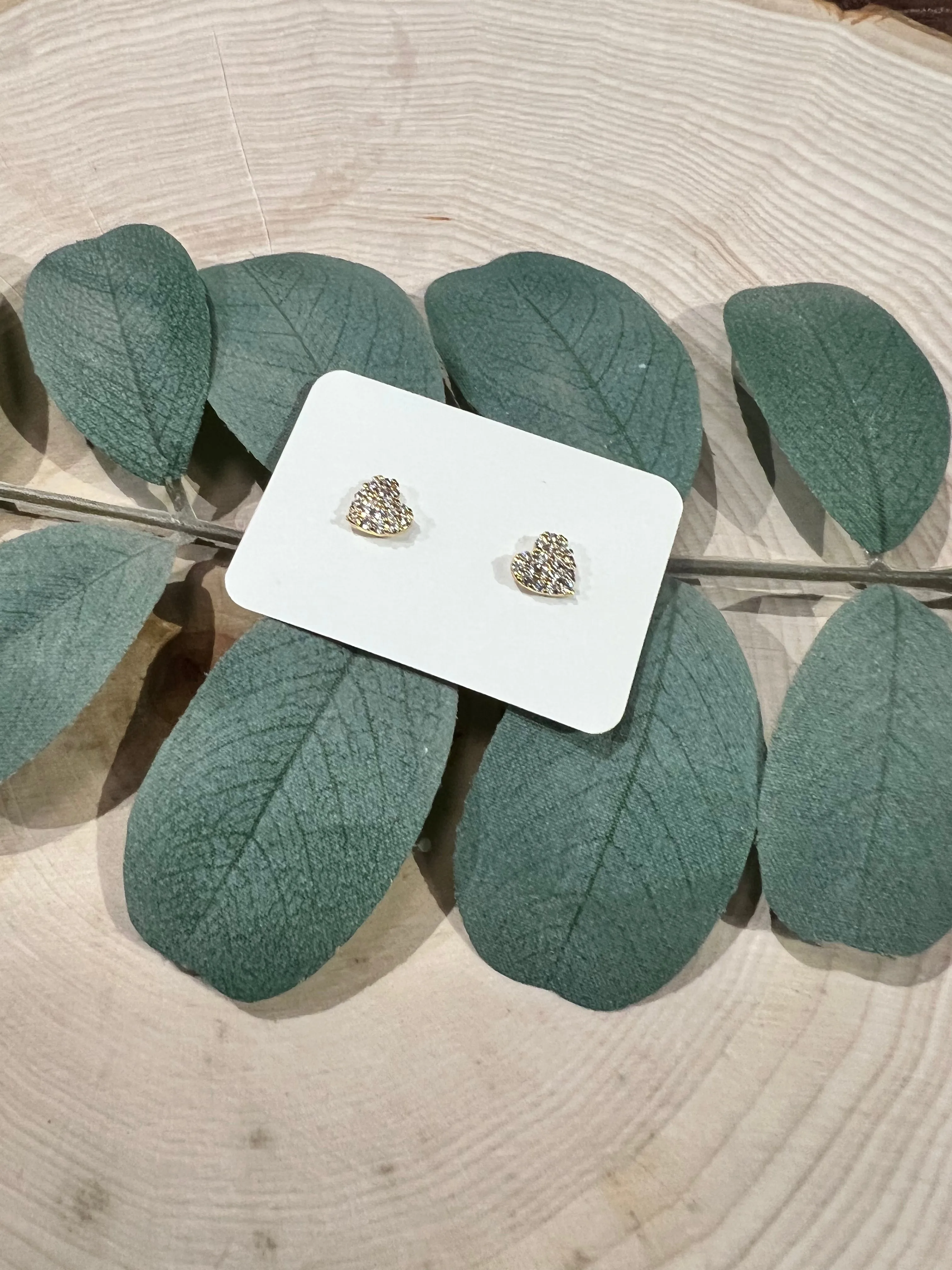 Diamond Heart Studs