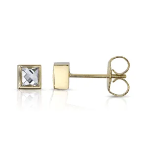 Diamond Sloan Stud in Yellow Gold