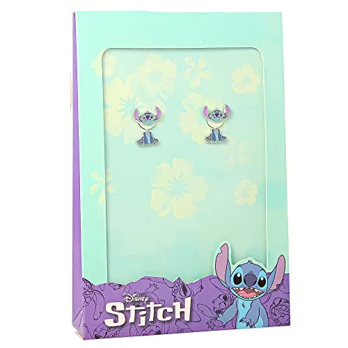 Disney Lilo and Stitch Blue Enamel Stitch Earrings