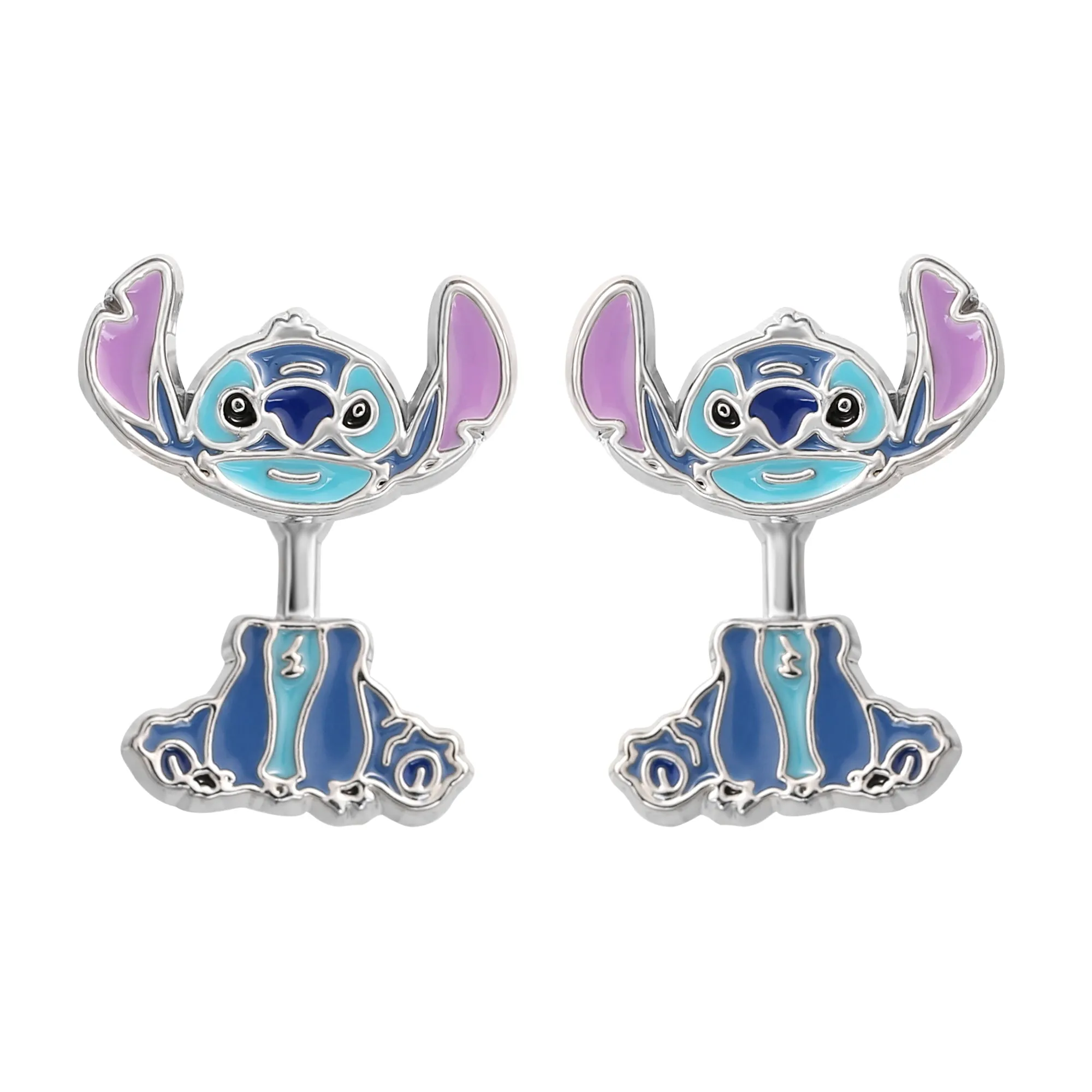 Disney Lilo and Stitch Blue Enamel Stitch Earrings