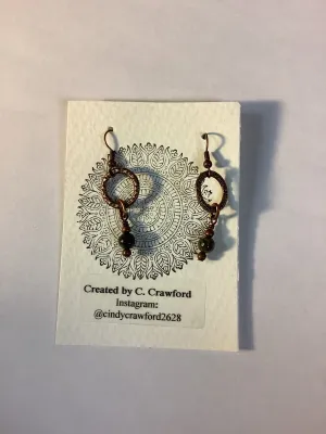 Dragon Blood Circle Fishook Earrings