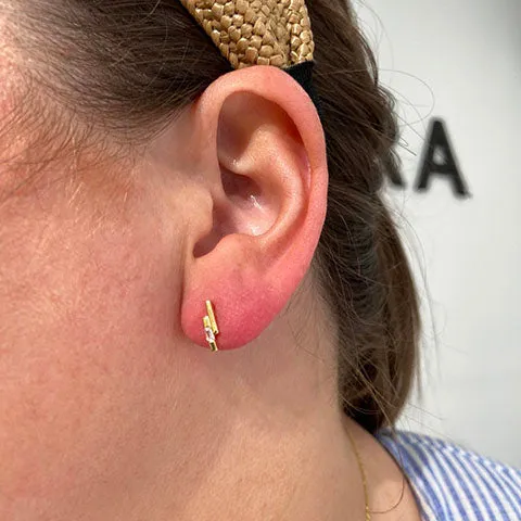 Dual Bar Stud Earrings