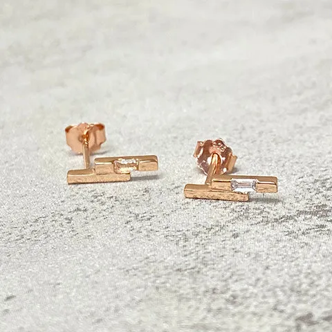 Dual Bar Stud Earrings