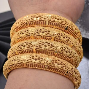 Dubai Bangles For Women 24K gold color Cuff Bracelet&amp;Bangles