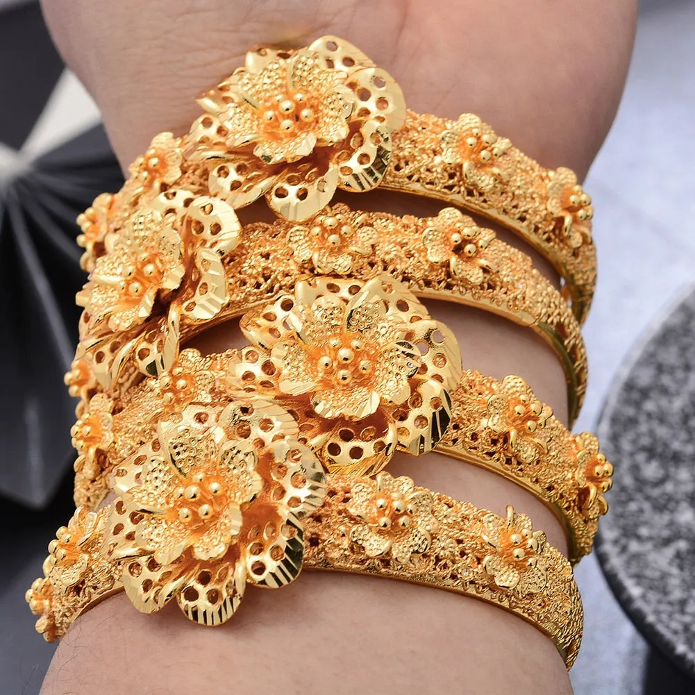 Dubai Gold Color 24K Bangles For women wedding gifts