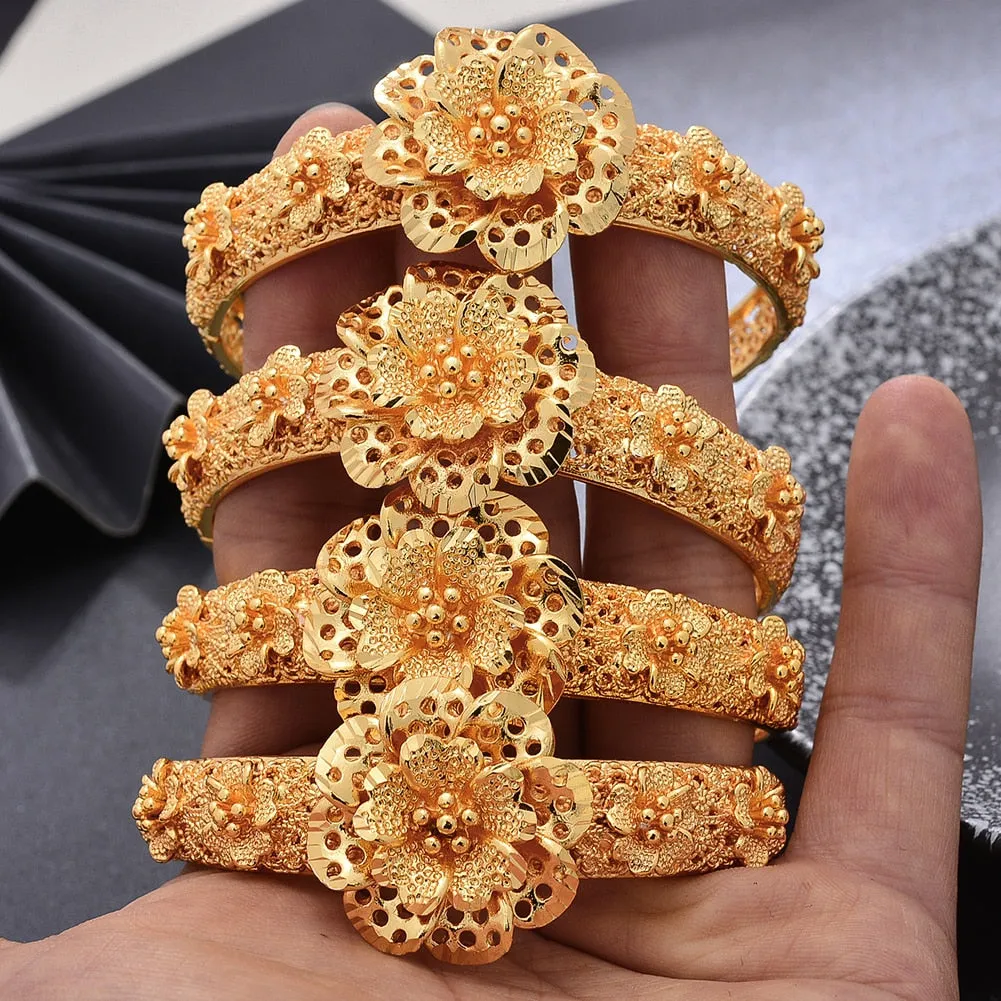Dubai Gold Color 24K Bangles For women wedding gifts