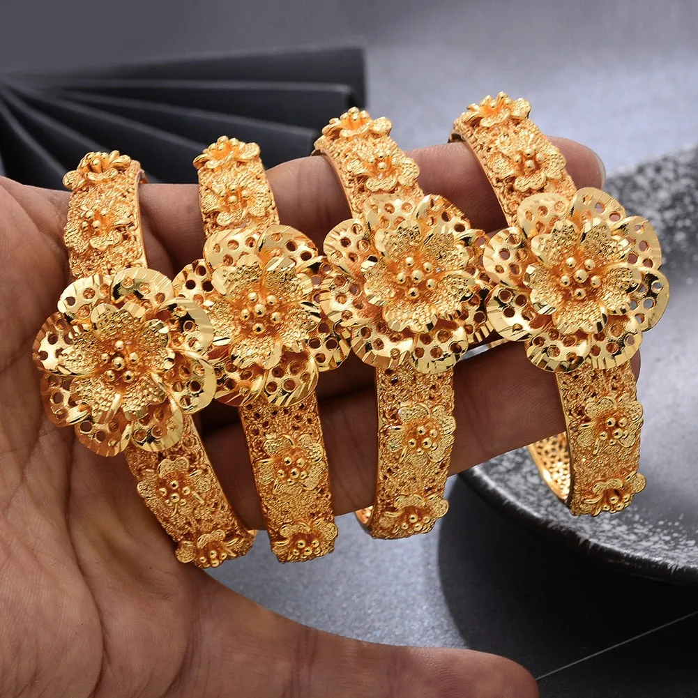 Dubai Gold Color 24K Bangles For women wedding gifts