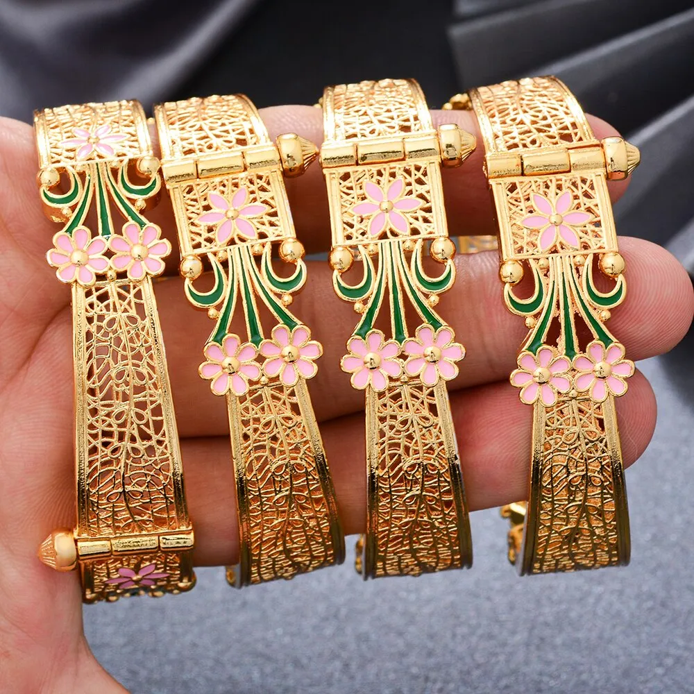 Dubai Gold Color Bangles For Women Girls Dubai Wedding Africa Bridal Bangles