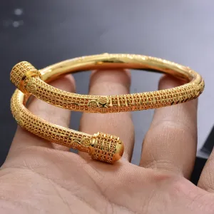 Dubai Gold Color Bangles for Women Girls Gold Color Bangles Bracelets Jewelry Gift