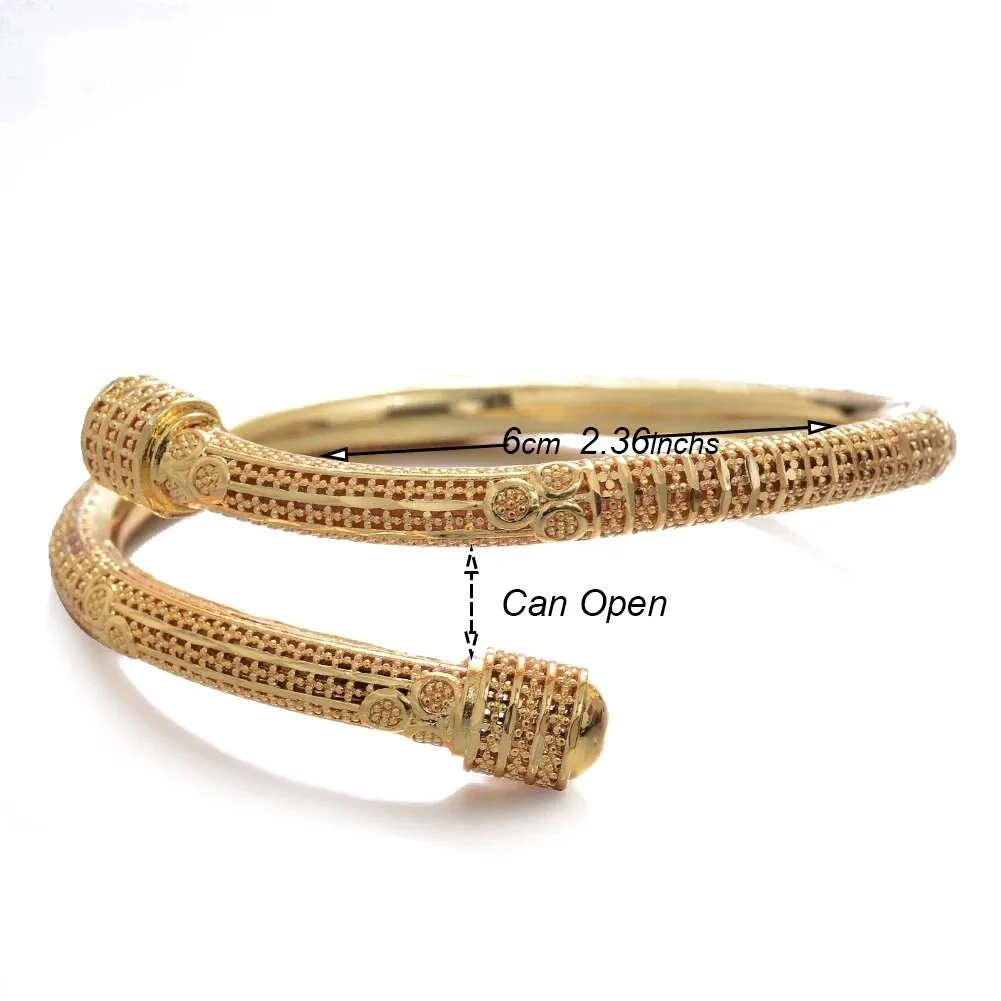 Dubai Gold Color Bangles for Women Girls Gold Color Bangles Bracelets Jewelry Gift
