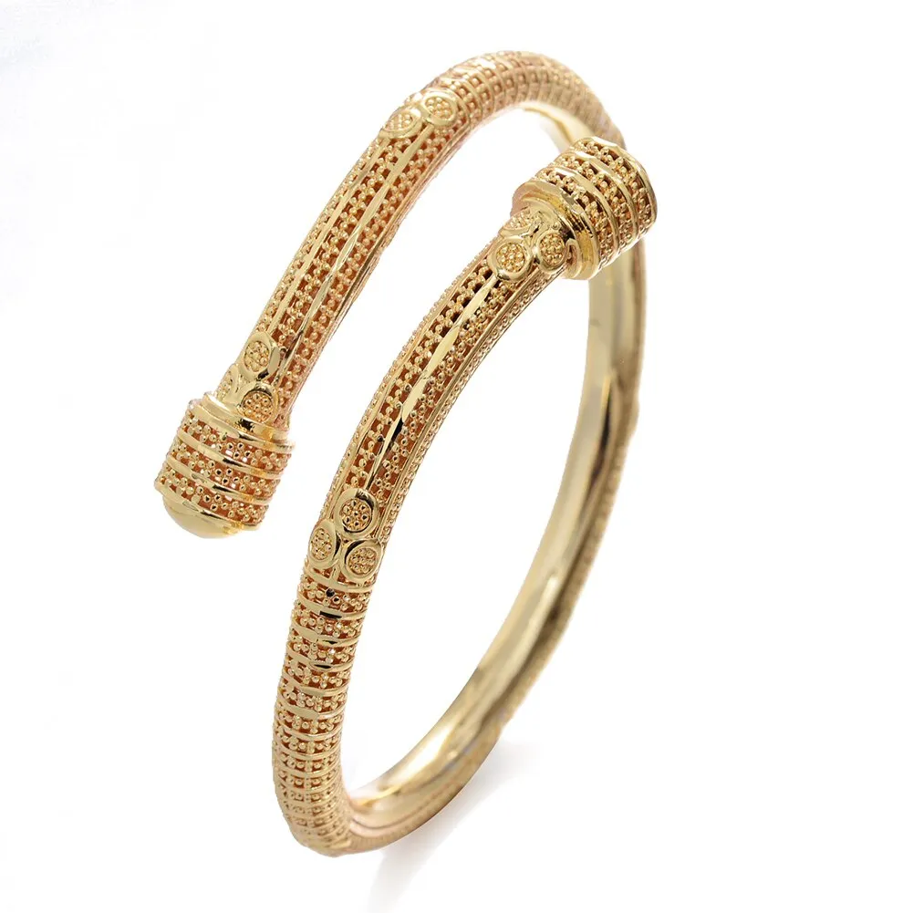 Dubai Gold Color Bangles for Women Girls Gold Color Bangles Bracelets Jewelry Gift