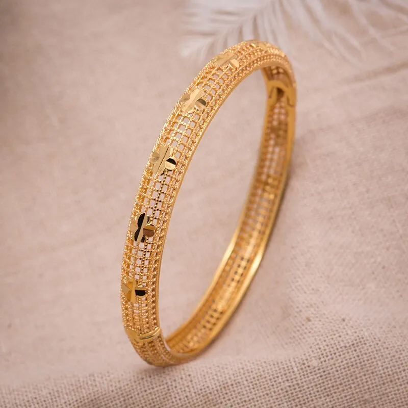 Dubai Gold Color  Jewelry Bangle Bracelet for Women Girl