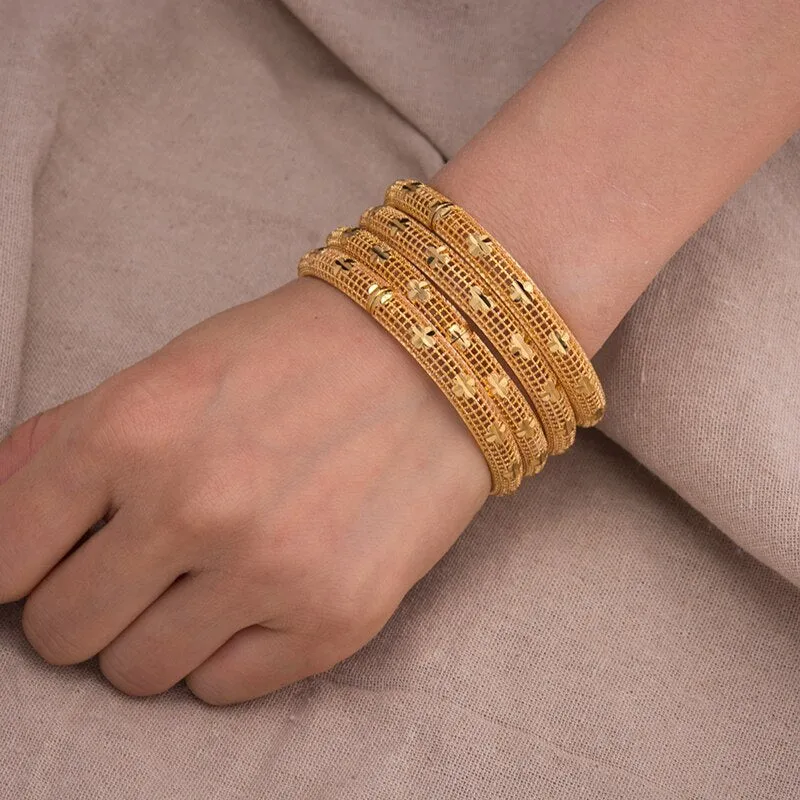 Dubai Gold Color  Jewelry Bangle Bracelet for Women Girl