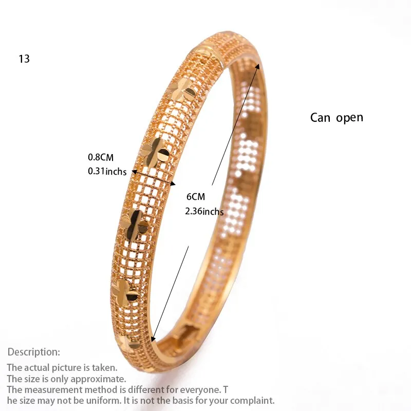 Dubai Gold Color  Jewelry Bangle Bracelet for Women Girl