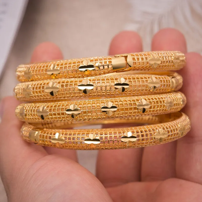 Dubai Gold Color  Jewelry Bangle Bracelet for Women Girl