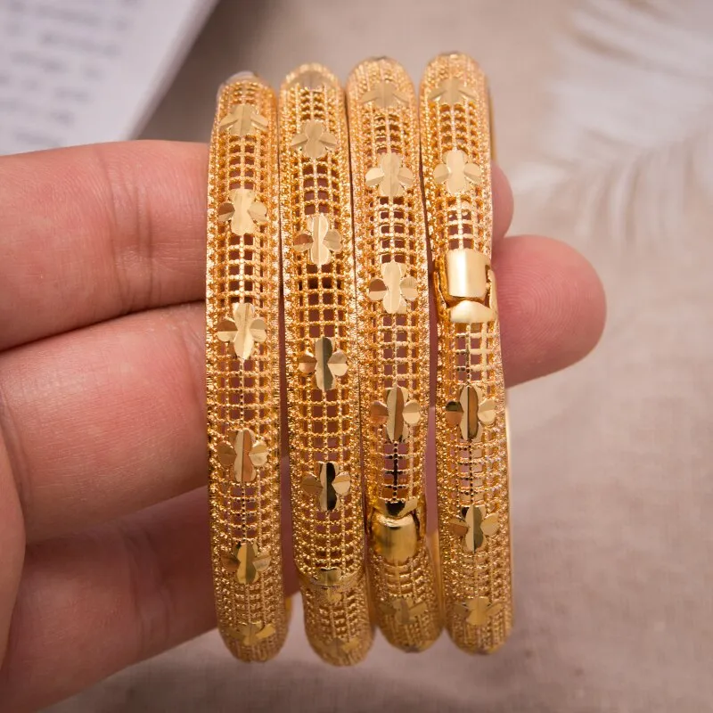 Dubai Gold Color  Jewelry Bangle Bracelet for Women Girl
