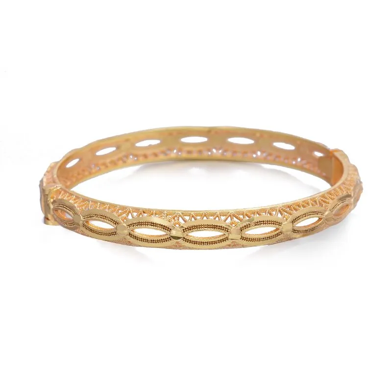 Dubai India Africa Gold Color Bangles For Women Gold lattice Bangles
