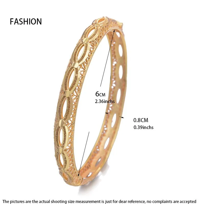 Dubai India Africa Gold Color Bangles For Women Gold lattice Bangles