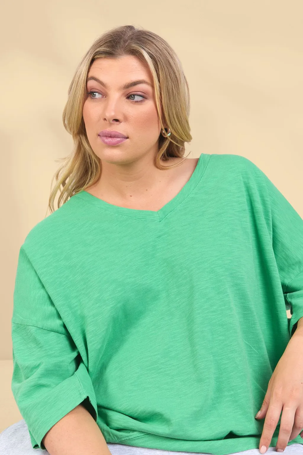 Elm Maizie Vee Neck Green Briar