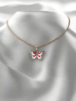 Enamel Butterfly Charms Handmade Insect rose gold chains