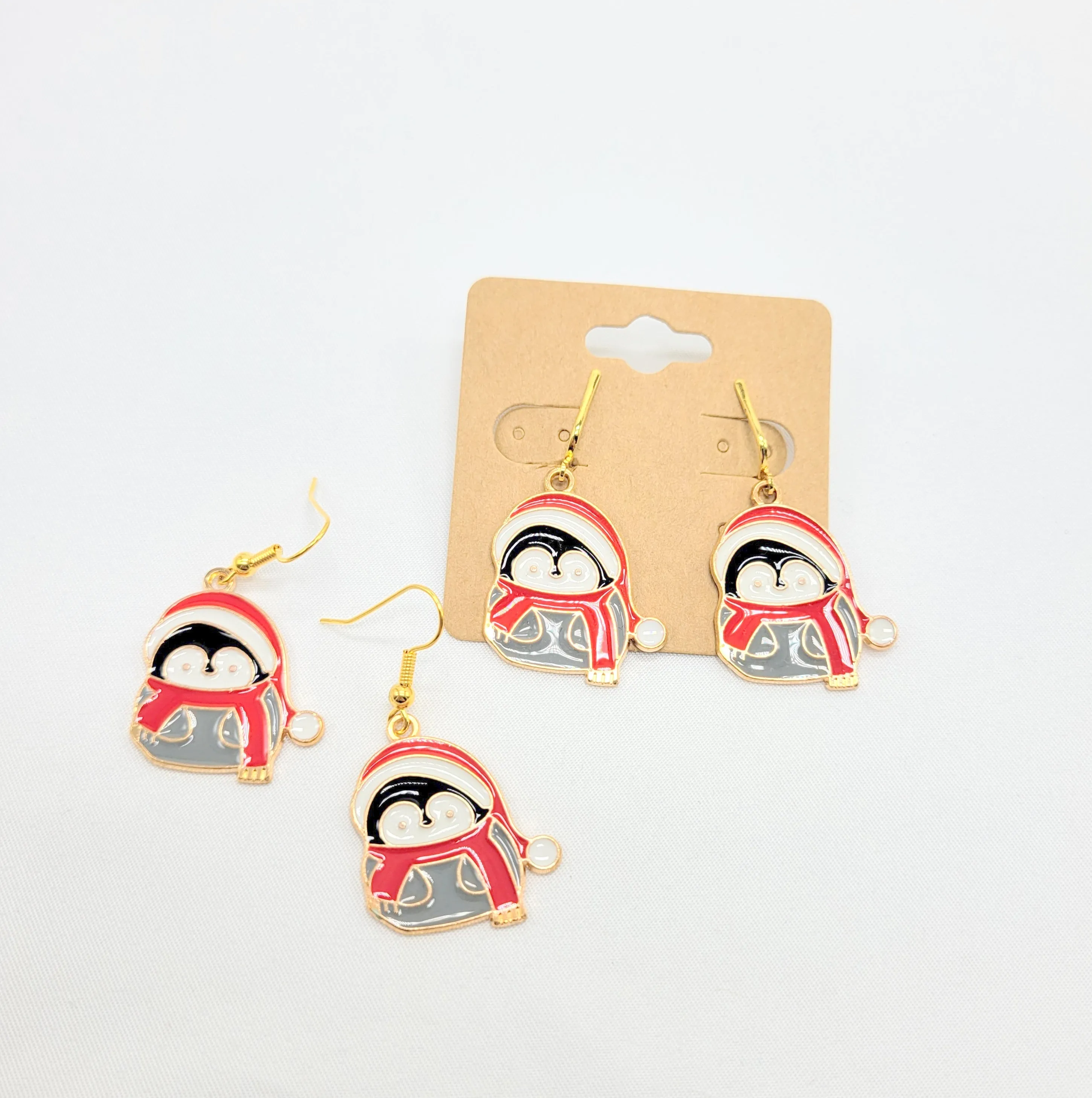 Enamel Winter Penguin Earrings