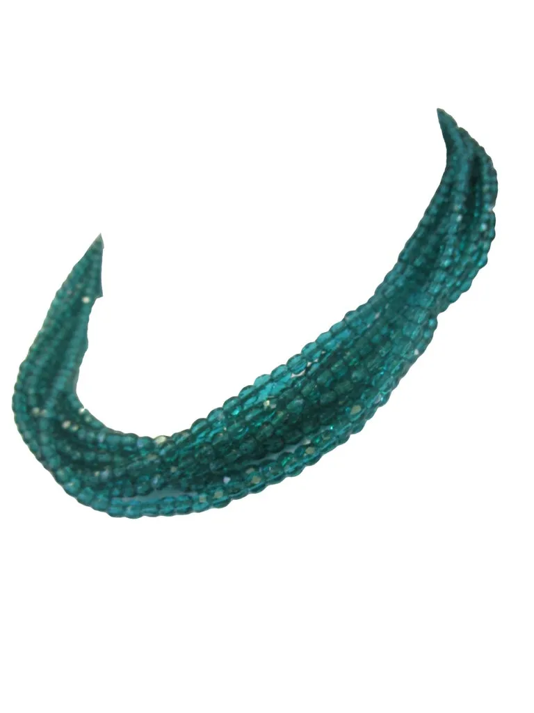 Fabulous 1964 Christian Dior Green Glass Torsade Choker