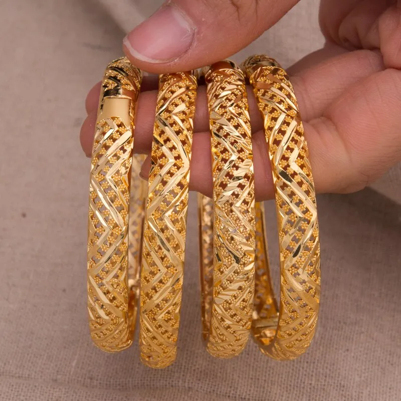 Fashion Classic Women&#39;s Bangles For Women Girl Gold Gold Color Copper Bracelet