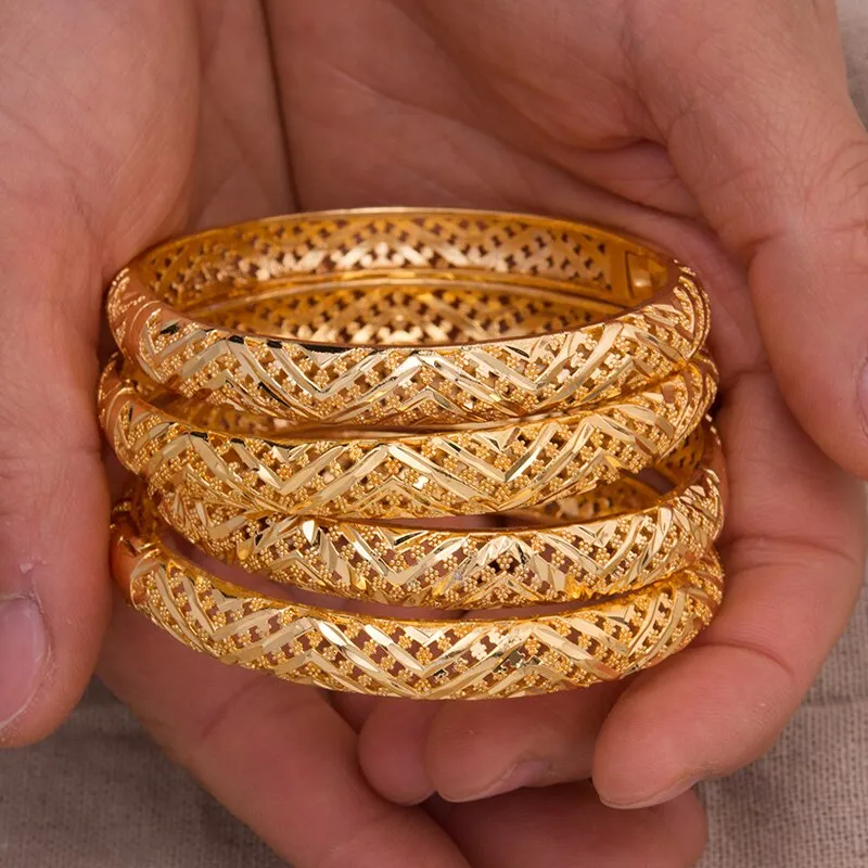 Fashion Classic Women&#39;s Bangles For Women Girl Gold Gold Color Copper Bracelet
