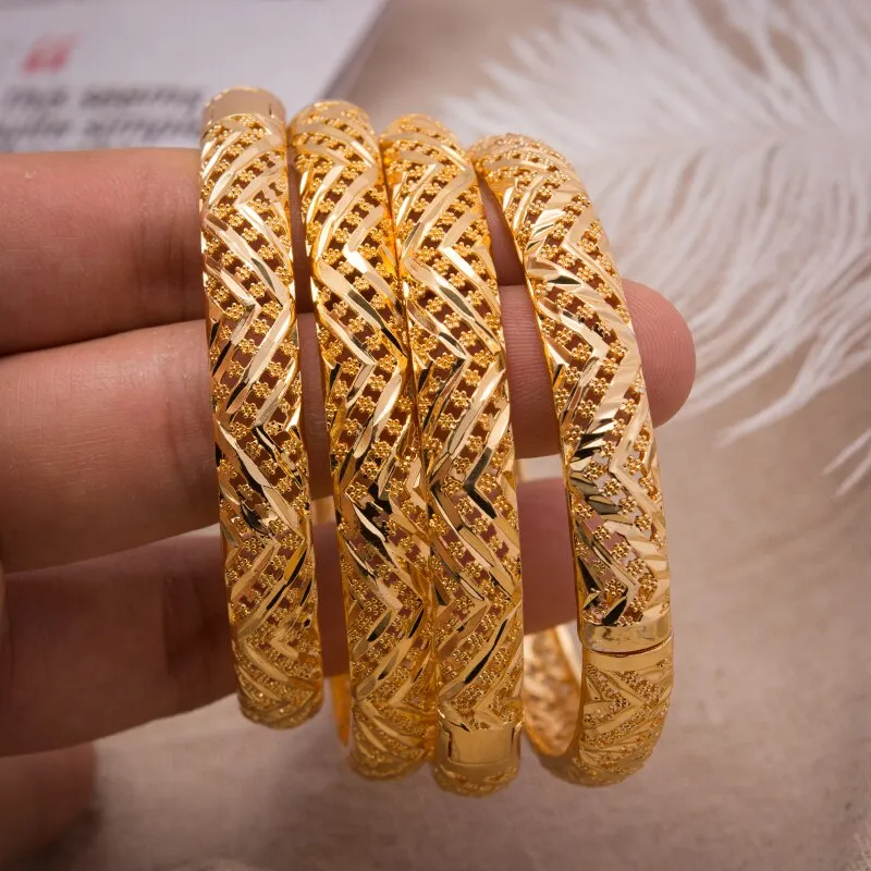 Fashion Classic Women&#39;s Bangles For Women Girl Gold Gold Color Copper Bracelet