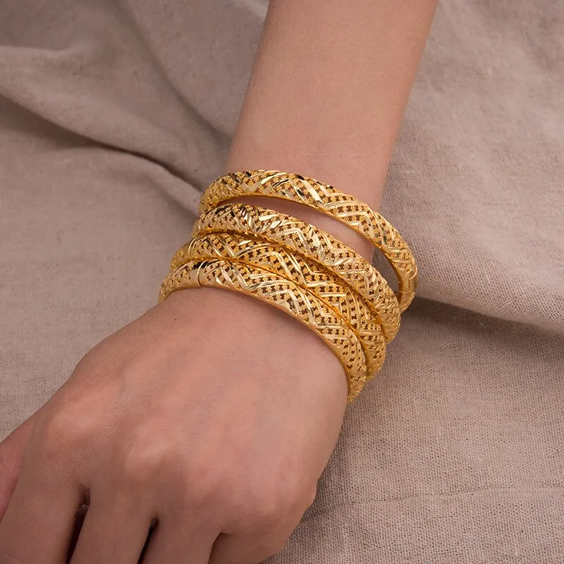 Fashion Classic Women&#39;s Bangles For Women Girl Gold Gold Color Copper Bracelet