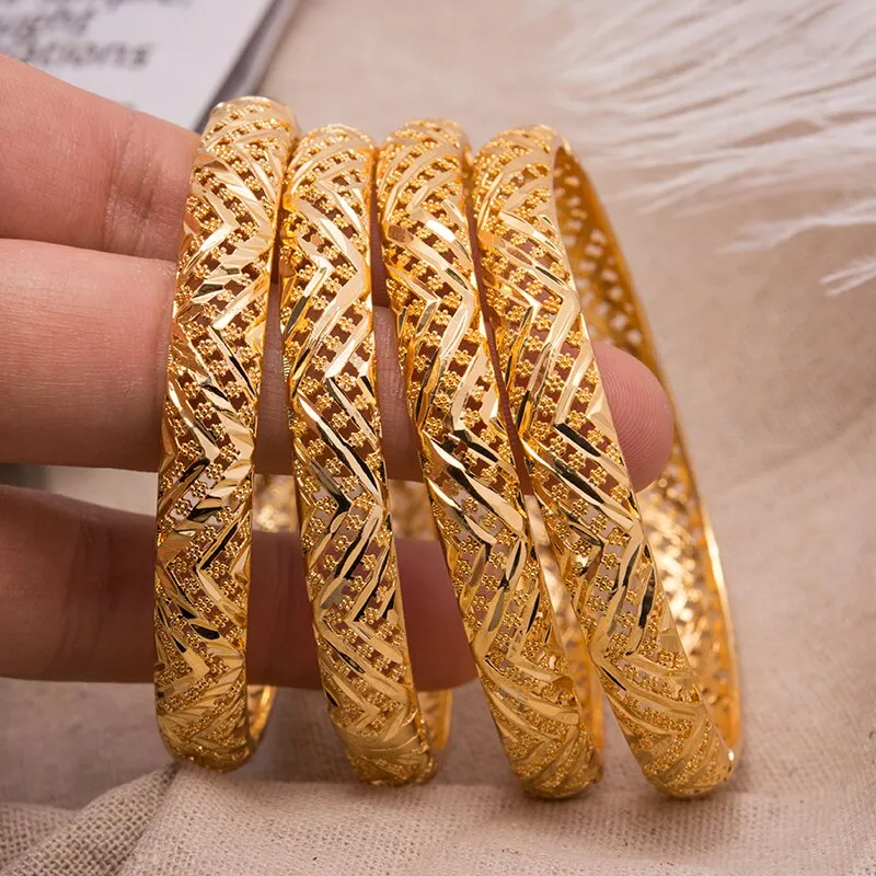 Fashion Classic Women&#39;s Bangles For Women Girl Gold Gold Color Copper Bracelet