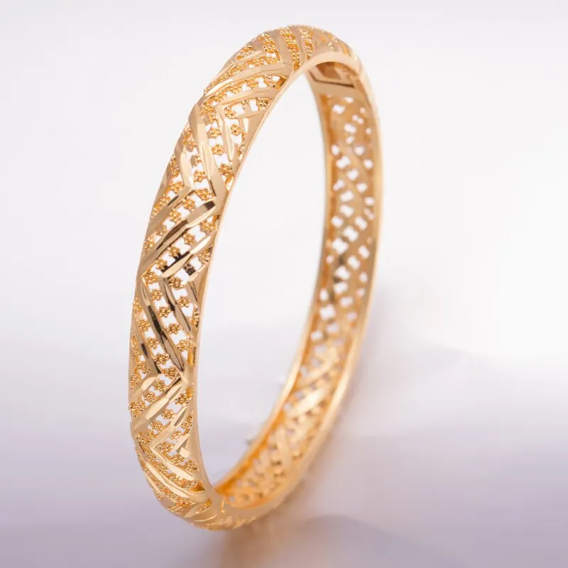 Fashion Classic Women&#39;s Bangles For Women Girl Gold Gold Color Copper Bracelet