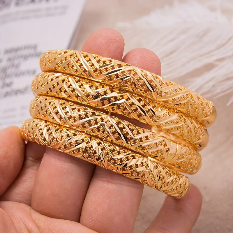 Fashion Classic Women&#39;s Bangles For Women Girl Gold Gold Color Copper Bracelet