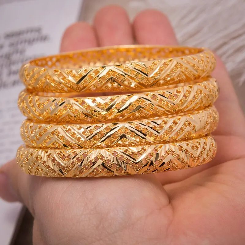 Fashion Classic Women&#39;s Bangles For Women Girl Gold Gold Color Copper Bracelet