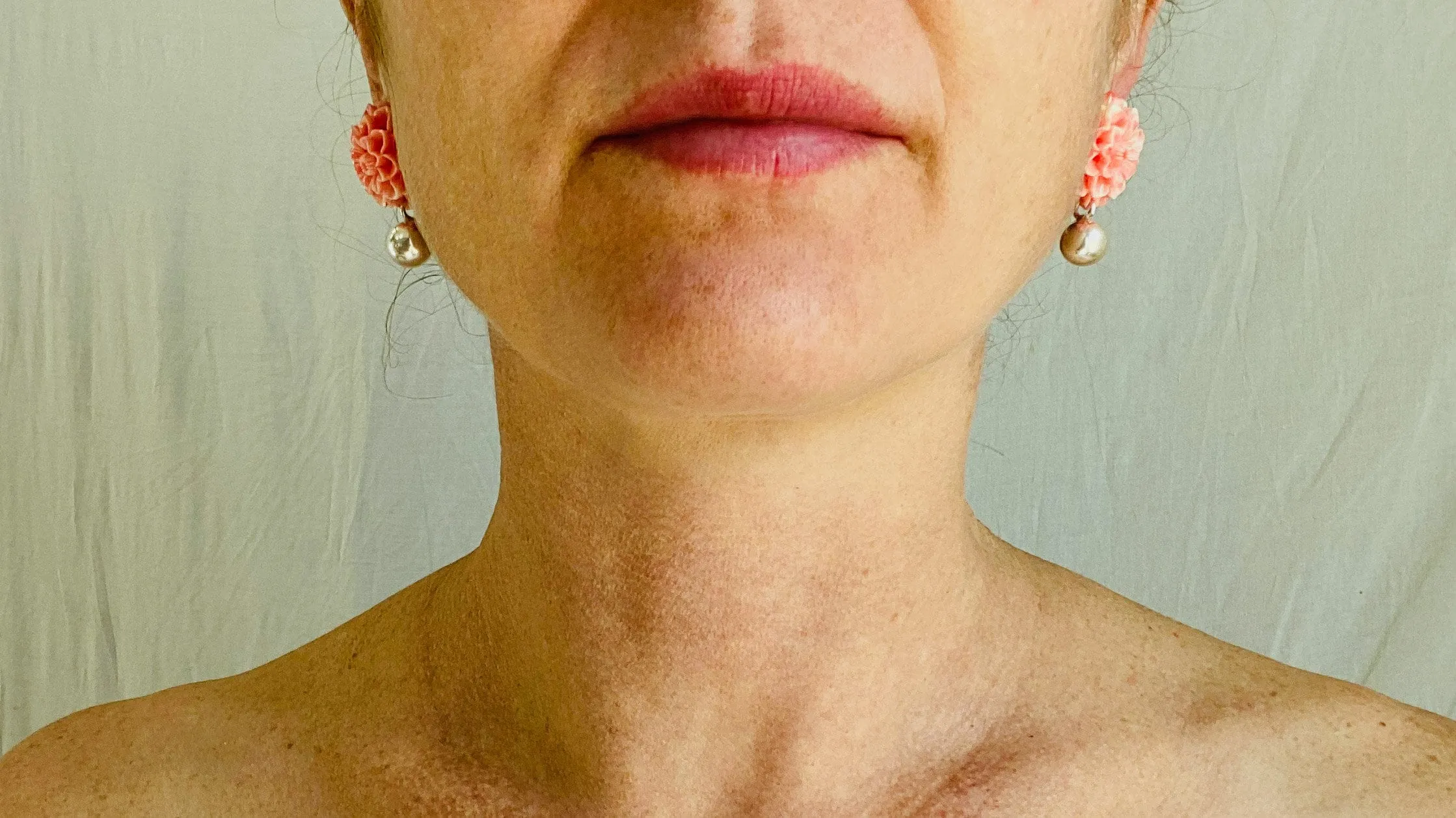 Faux Shell and Silver Earrings.