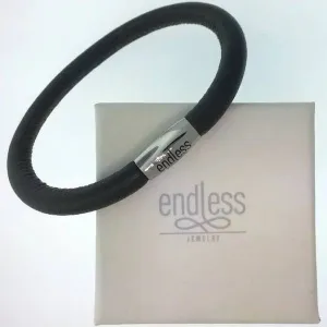 FINAL SALE - Endless Black Single Loop Leather Bracelet
