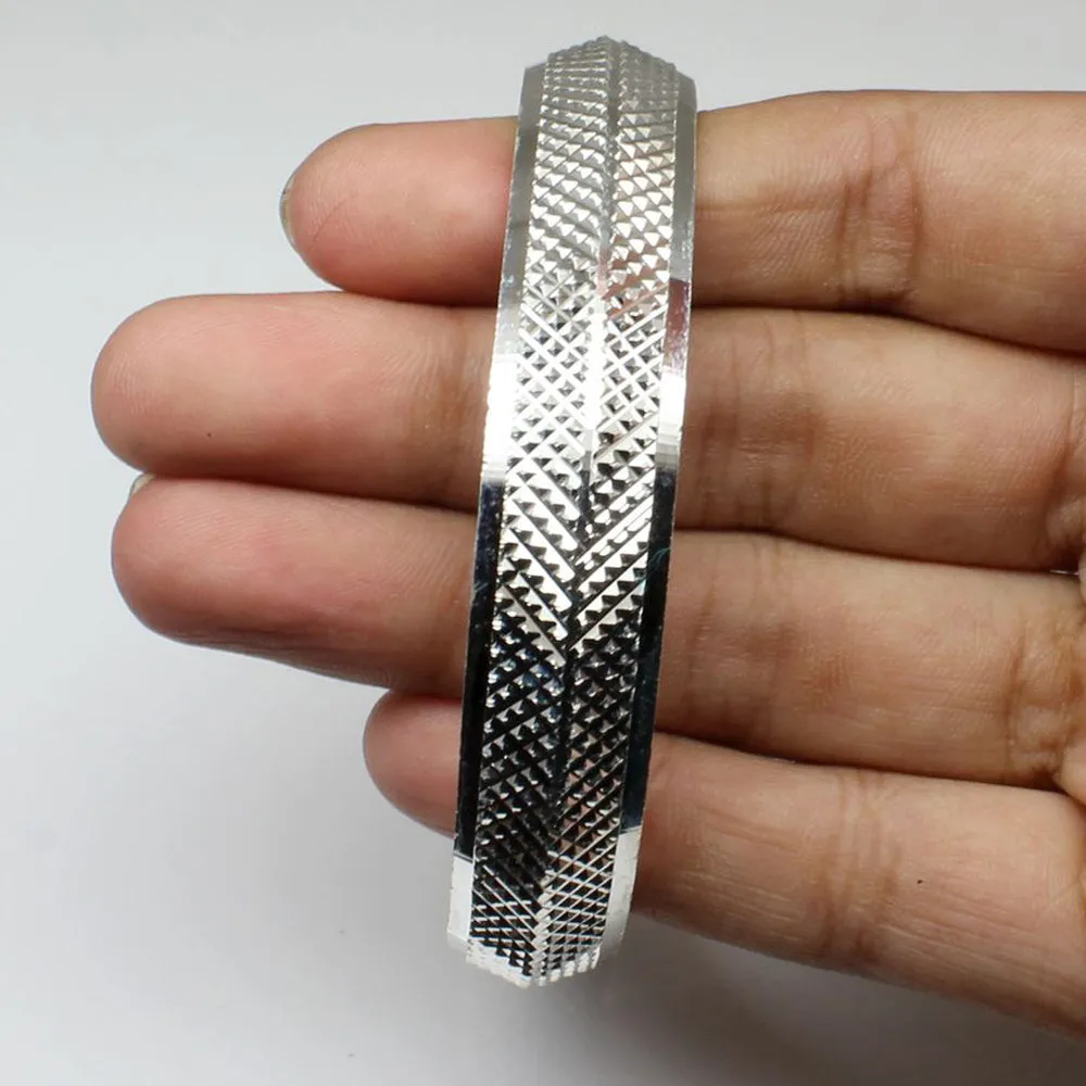 Fine Sterling Silver Men's Solid Punjabi Silver Kada Bangle