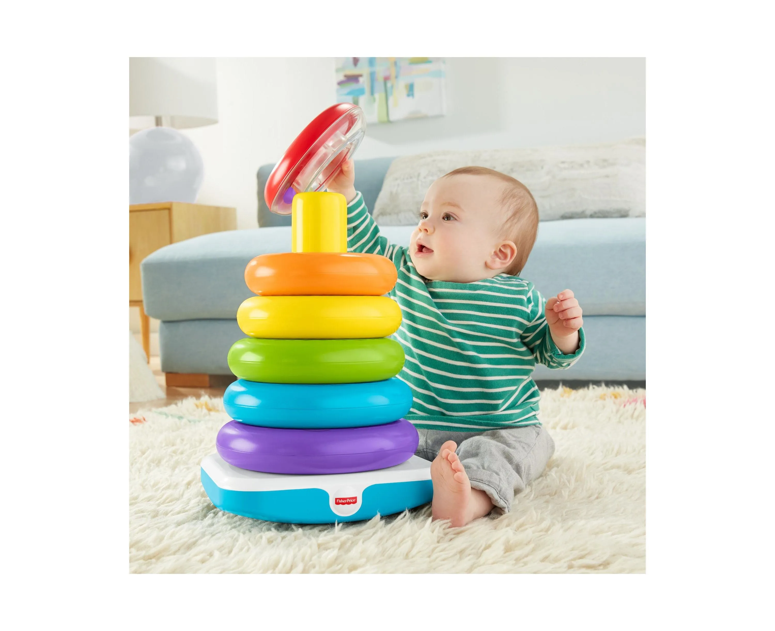 Fisher-Price Giant Rock-a-Stack Colorful Ring Stacking Toy for Toddlers